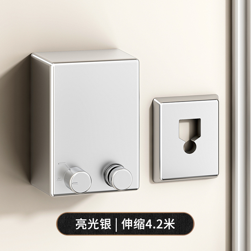 隐形晾衣绳晾衣服神器绳子室内免打孔卫生间收缩伸缩阳台钢丝绳架|undefined