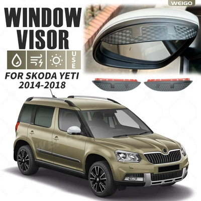 For wild emperor SKODA YETI Rear view mirror rain shield rearview mirror rain eyebrow (Rain shield) - no-gifts-skoda-wild-chinese-edition-2014-2018-rearview-mirror-rain-eyebrow-carbon-fiber-pattern