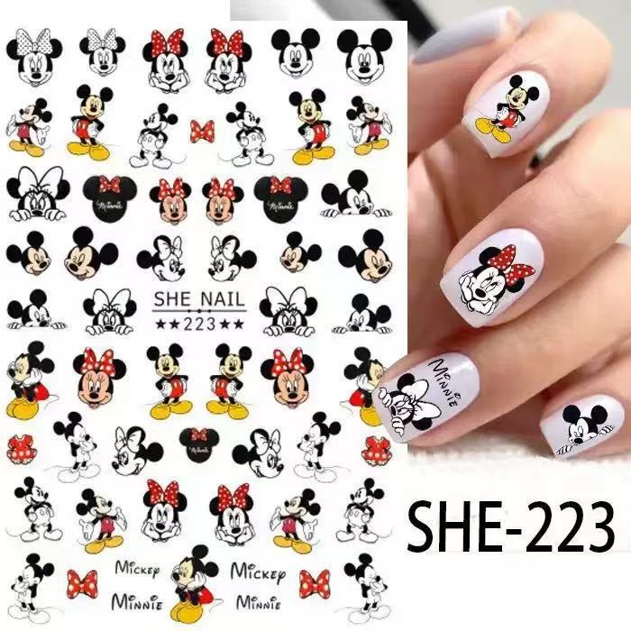 Sky Cartoon Cute Mickey Mouse Nail Art Stickers Waterproof and Long-Lasting Kidsren's Reward Stickers Adhesive-Backed Mickey Nail Art Stickers