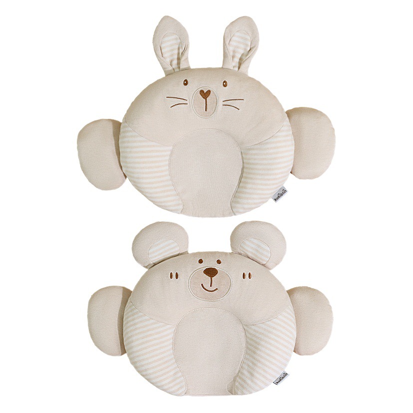 Kakiblin algodón orgánico bebé que forma la almohada bebé que duerme anti-Desviación cabeza almohada de látex recién nacido cabeza forma de la almohada de corrección