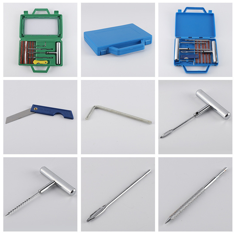 Car repair tire repair tool suit metal iron handle super hardness fast emergency repair vacuum tire set box