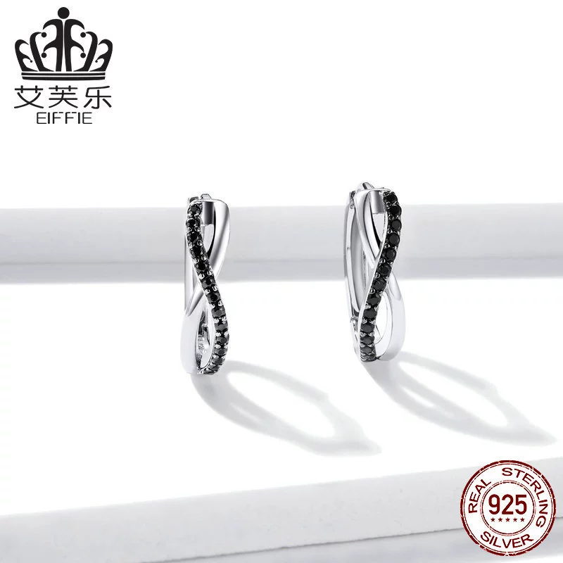 Серьги, платиновое черное цирконий, образец 925 пробы