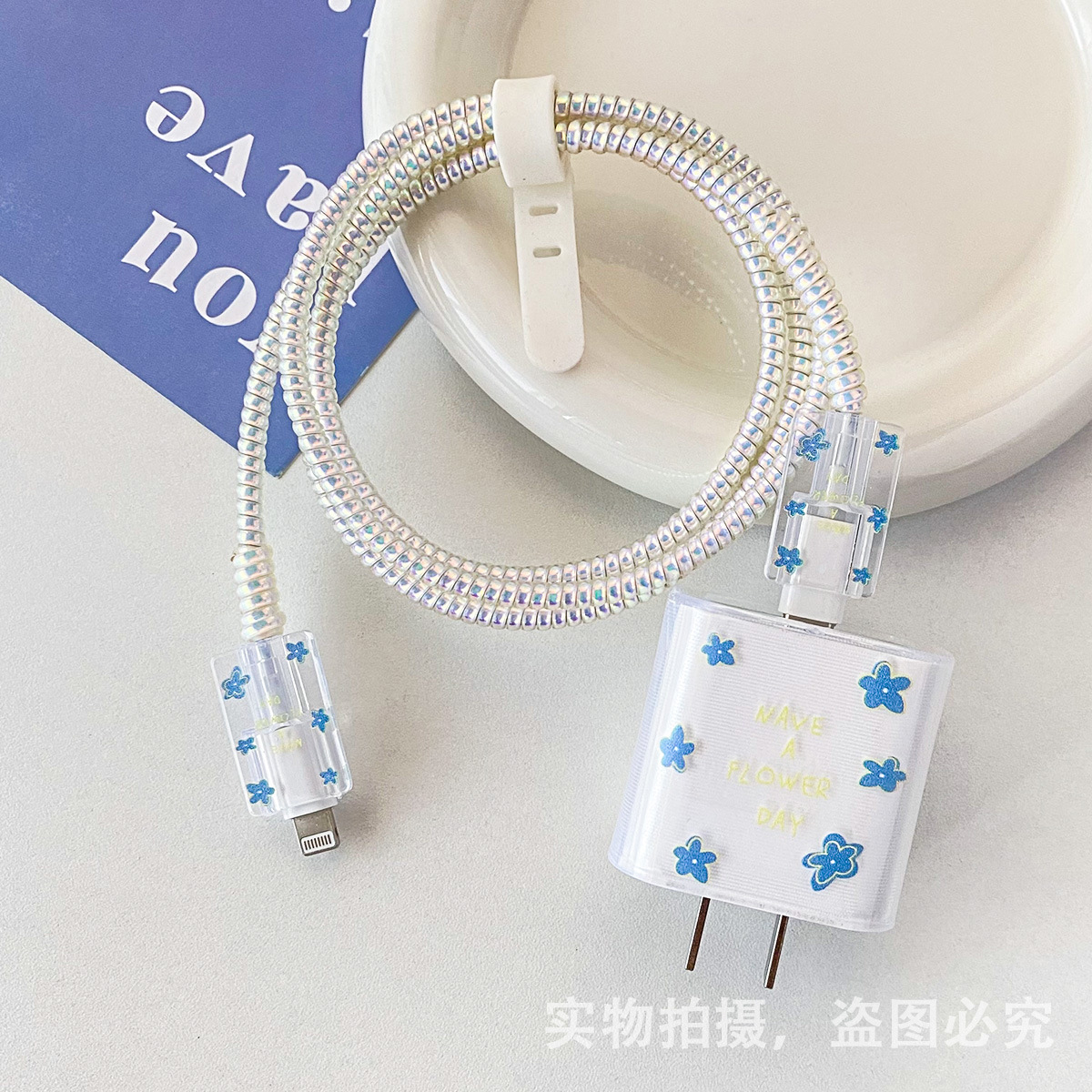 Funda protectora para cargador con diseño de amor transfronterizo de 20W, compatible con el cable de datos del Apple iPhone 16/15 y protector de cable para 14 Plus
