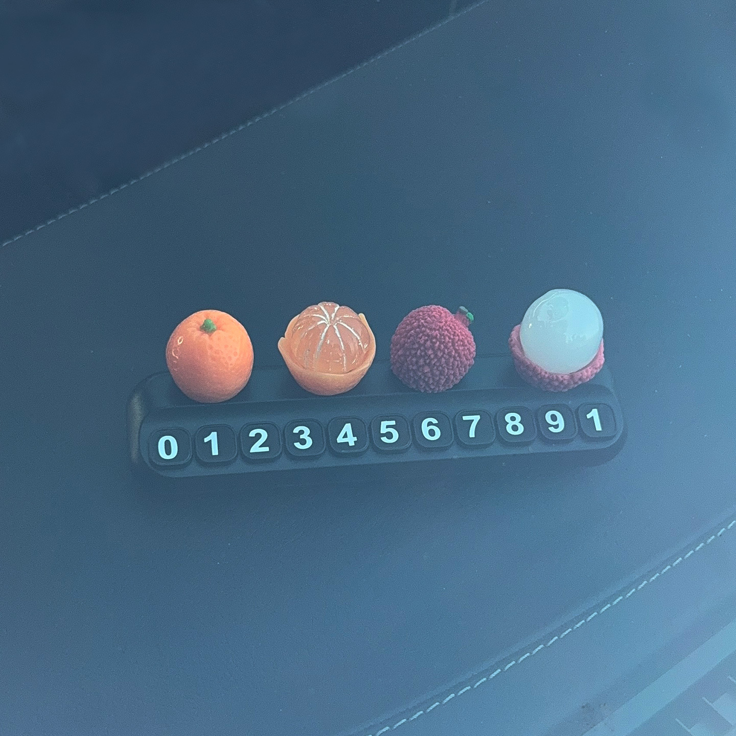 Good Luck and Prosperity Lychee Orange Temporary Parking Number Plate Car Creative Car Phone Number Plate Decoration Ornament