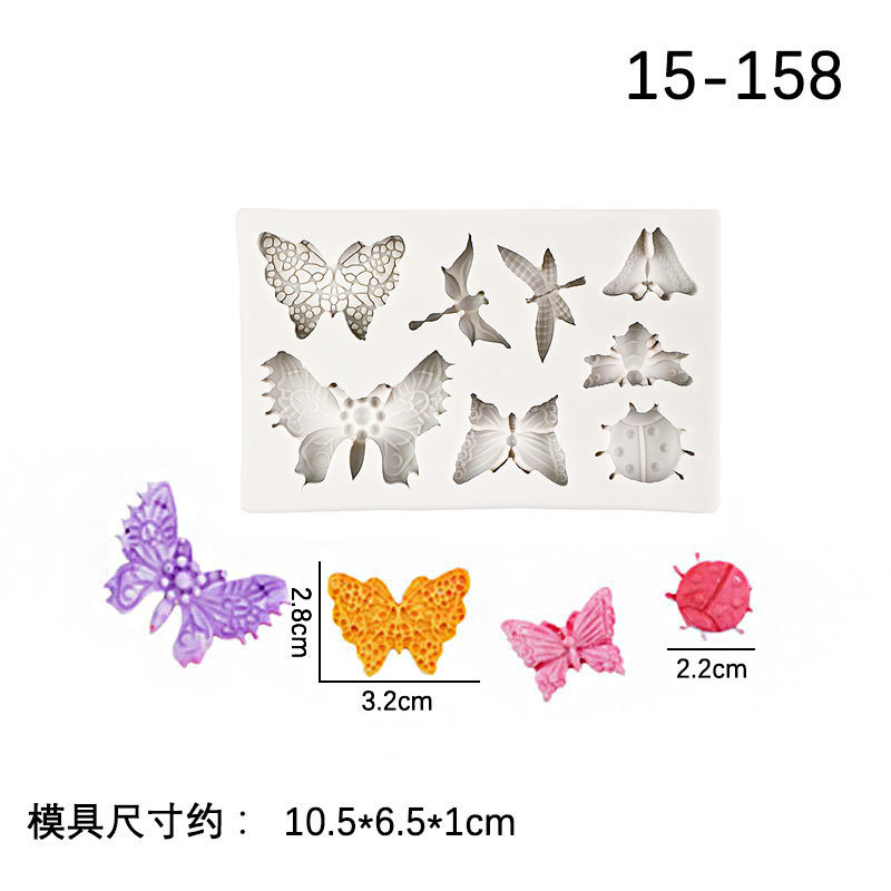 Flor de mariposa hojas silicona molde creativo fondant pastel chocolate postre hornear decoración Accesorios