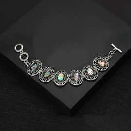 欧美奢华宫廷风跨境外贸个性夸张合金复古鲍鱼贝壳手链时尚手饰品