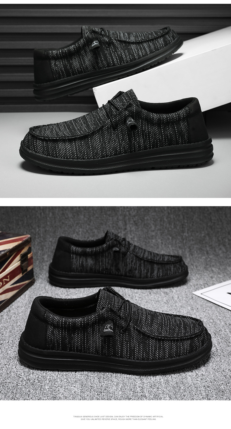 Extra Large Size Cross-border Fly-knit Casual Shoes For Men, Lightweight Slip-on Loafers, Flat Shoes, Men's Loafers In_vogvips.com
