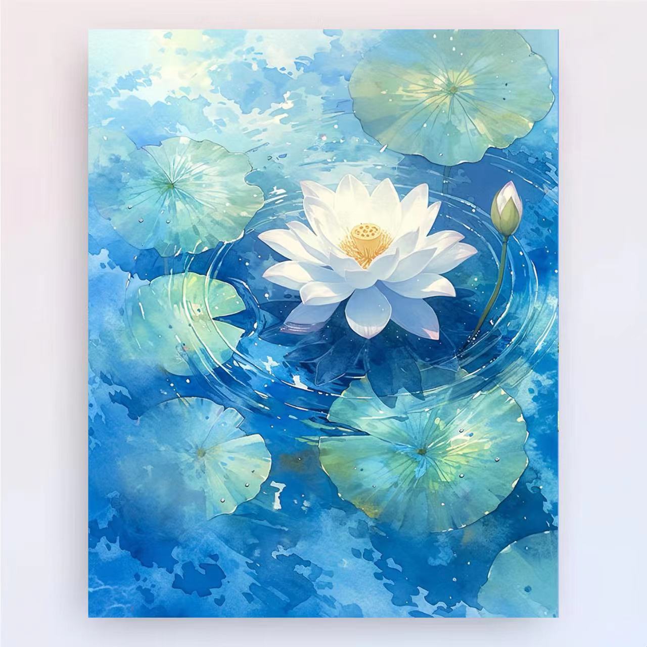 Manual DIY productos de pintura al óleo de estilo chino, plantas, flores, paisajes decorativos estéticos, pintura colgante, nicho fresco, pintura a mano