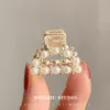 Q2-1# Small crescent moon full pearl 2.5CM