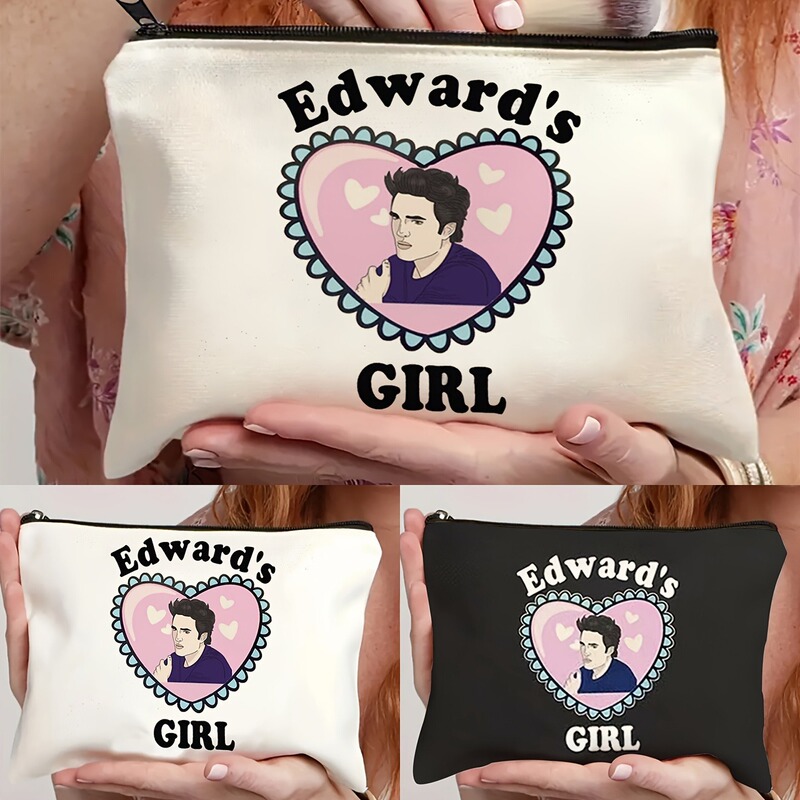 1Pcs Fan-Shaped Cosmetic Bag, Edward Twilight Fan Gift, Movie Inspired Gift, Edward's 1Pcs Fan-Shaped Cosmetic Bag, Edward Twilight Fan Gift, Movie Inspired Gift, Edward's