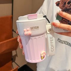 漸變咖啡保溫杯女士隨行高顏值學生保冷便攜情侶不鏽鋼女生水杯子