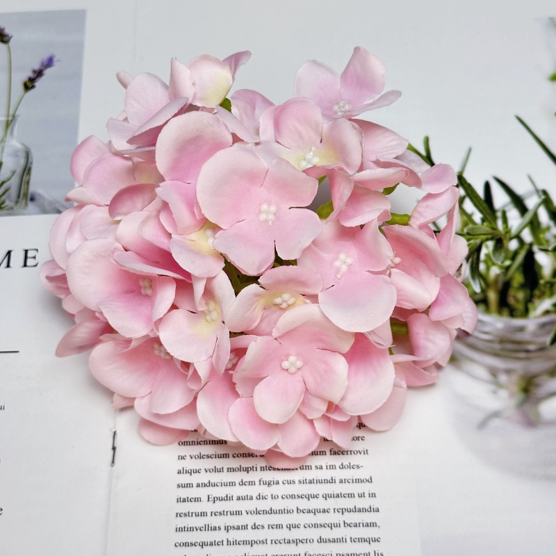 Simulación de 45 piezas de hortenida 15CM flores decorativas para el hogar arreglos de flores decorativos de boda tela de seda transfronteriza adornos falsos flores al por mayor