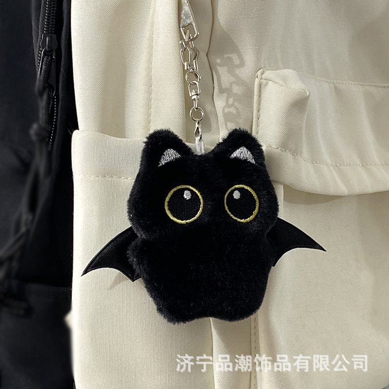ゴーストウィングスリトルブラックキャットペンダントビッグアイズパンクかわいいバッグペンダントきしむ学生スクールバッグペンダントカップルギフト|undefined
