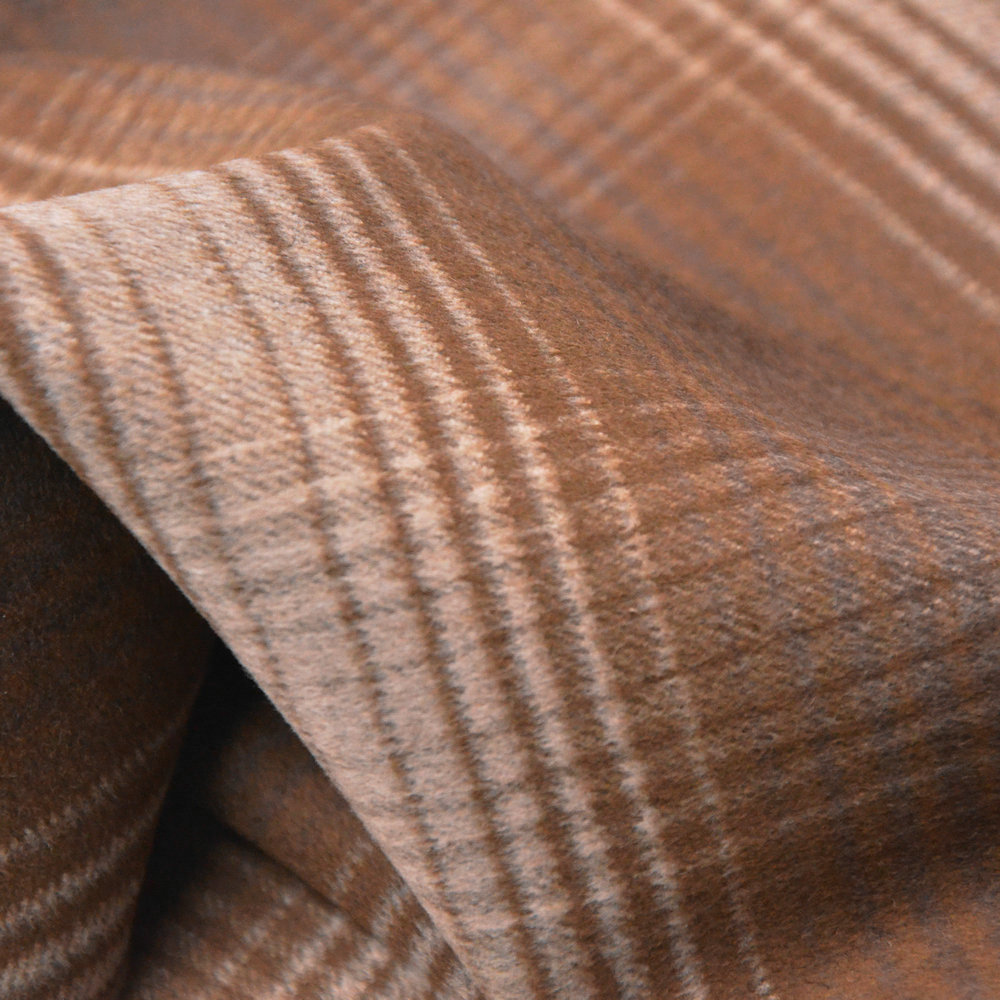 Camel silk silk delicate luster rice camel large checked essence…