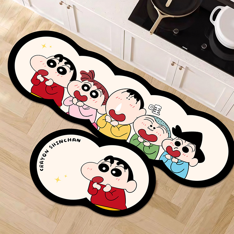 카아이 만화 특수 모양의 규조토 진흙 바닥 매트 Xiaoxin 주방 흡수성 물 및 기름 바닥 매트 욕실 발 매트 입구 문 매트