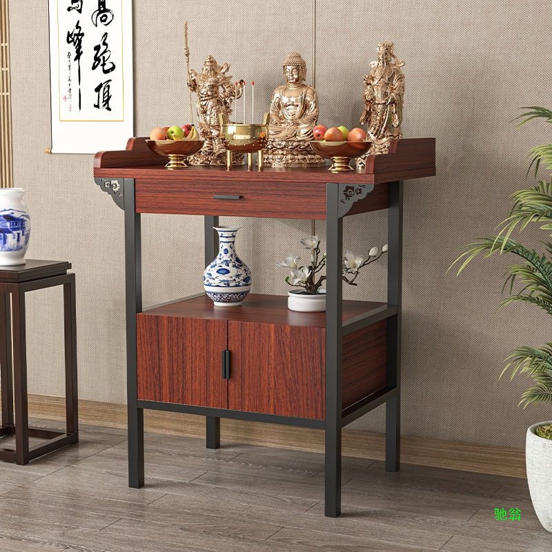 Home Altar Buddhist Shrine God of Wealth Offering Table Buddhist Cabinet with Cabinet Shrine Standing Cabinet Offering Table Incense Table