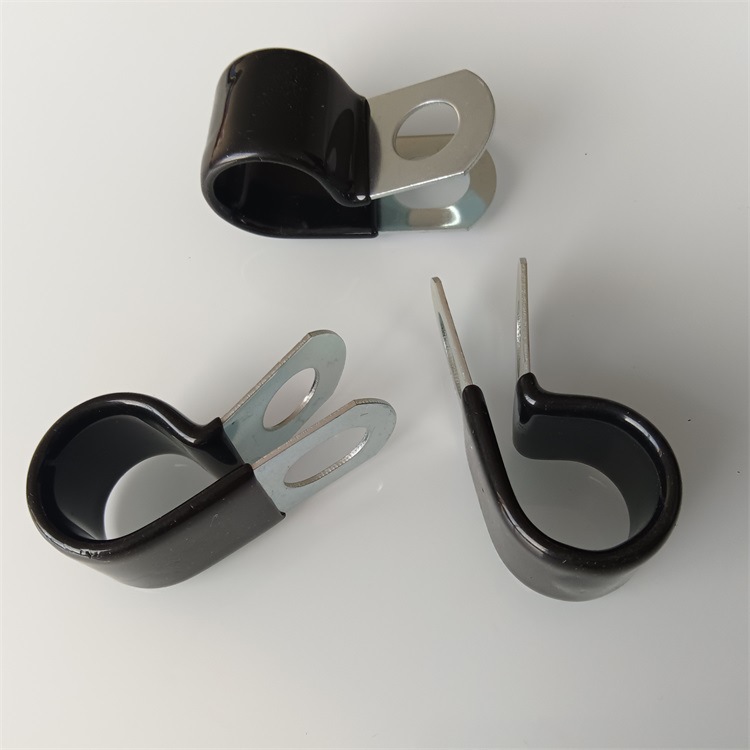 镀锌板浸塑R型卡箍单边固定全包胶P型夹生产规格