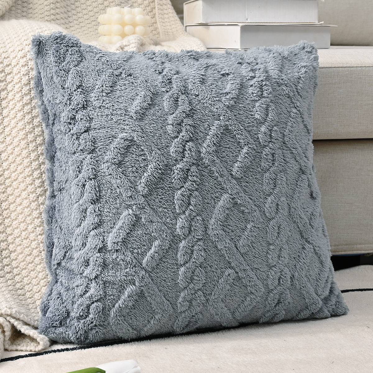 Funda de respaldo para sofá de una cara, venta caliente transfronteriza, cómoda, moderna y simple, diseño de trenza torcida (jacquard), sin relleno.