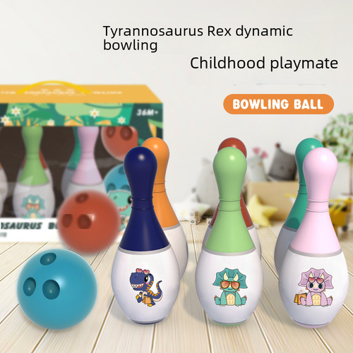 Children's Dinosaur Bowling Kids Interactive Leisure Indoor Sports Game Role Play Preschool Handmade Ball Toy