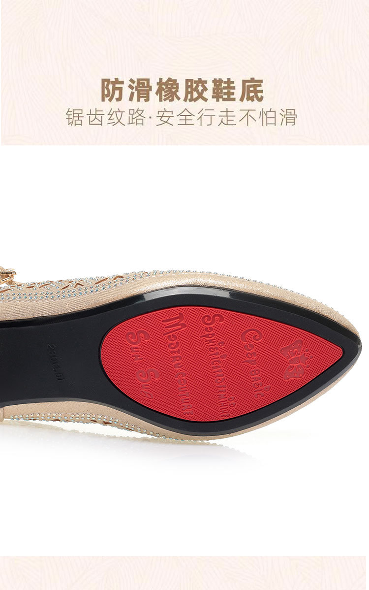 Sandal nữ lưới da thật gót 4.5 cm đế mềm dáng hở mũi — Vàng【Gót trung 4.5cm】 chi tiết 7
