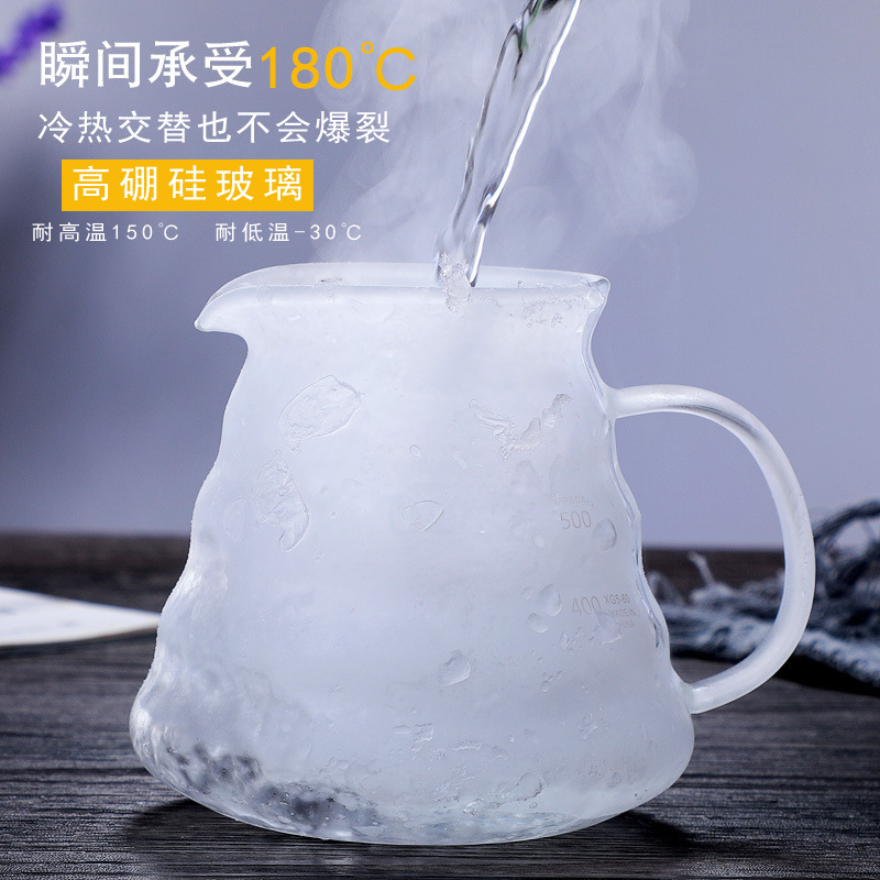 Fabricante directo de vidrio para compartir cafetera conjunto de cafetera de agua de mano taza de filtro de nube cafetera de moca explosión doméstica comercial