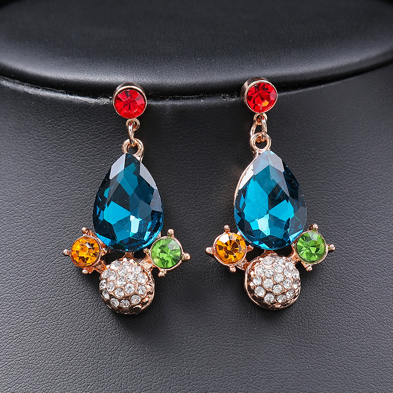 Exaggerated Colorful Necklace Set for Women's Sweater and Lock Bone Chain Alloy New Style_voghion.com