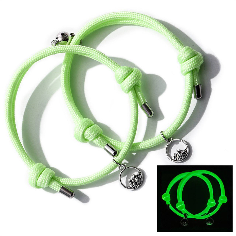 Simple Style Geometric Alloy Luminous Couple Bracelets 2 Pieces display picture 3