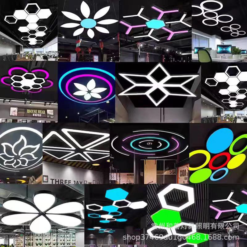 Special-Shaped Lighting Fixtures for Engineering Lighting, Rounded Rectangular, Oval, Circular, Office, Gym, Supermarket, Arcade Chandeliers Special-Shaped Lighting Fixtures for Engineering Lighting, Rounded Rectangular, Oval, Circular, Office, Gym, Supermarket, Arcade Chandeliers