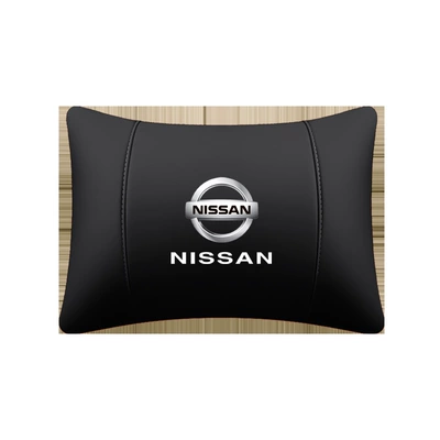 Headrest — for Car Headrest, Lumbar Support - full-leather-1-waist-pillow-black-nissan-standard