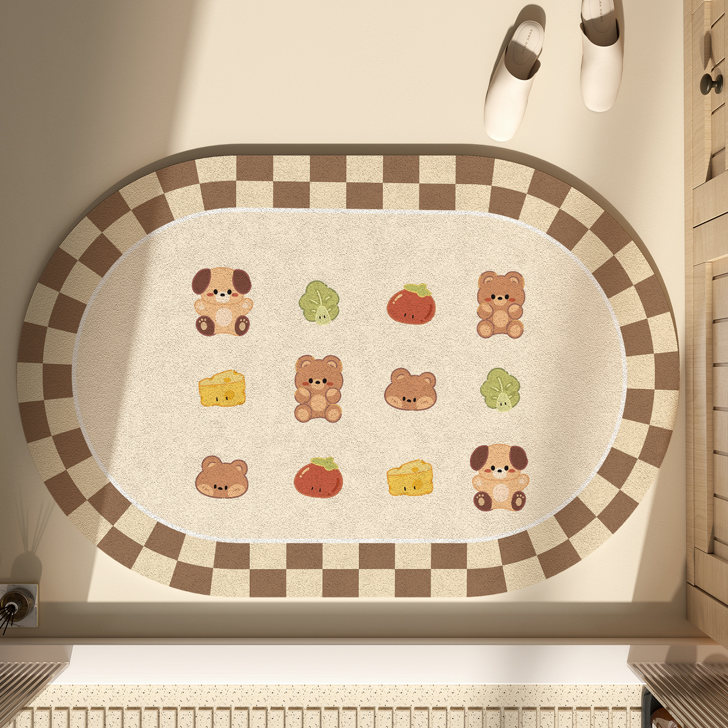 卡通浴室地垫入户门防滑脚垫卫生间加厚吸水垫子厕所进门速干软垫