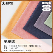新款秋冬阳离子德绒布 发热羊驼绒德绒面料 保暖内衣家居服布料