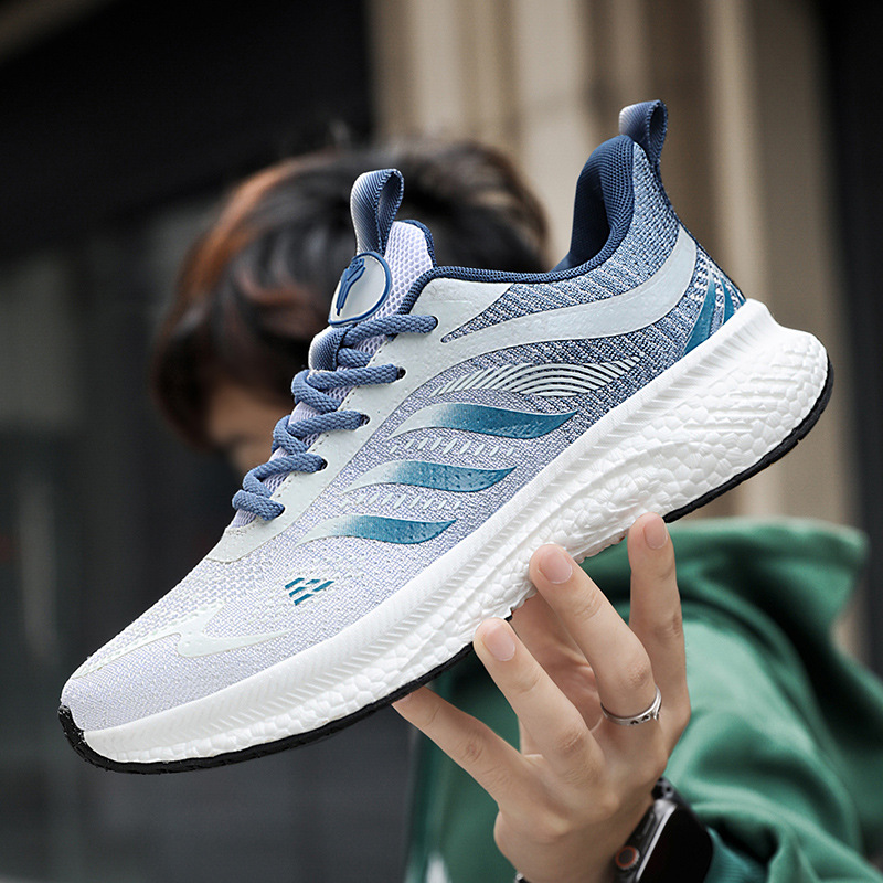 Men's Breathable Mesh Running Shoes Lightweight Soft Sole Trainer_voghion.com