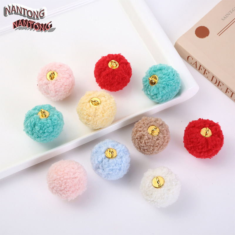 Color 30mm Imitation Lamb Fur Ball Beads Fluffy Fur Ball Earrings Necklace Pendant Earrings Handmade Accessories