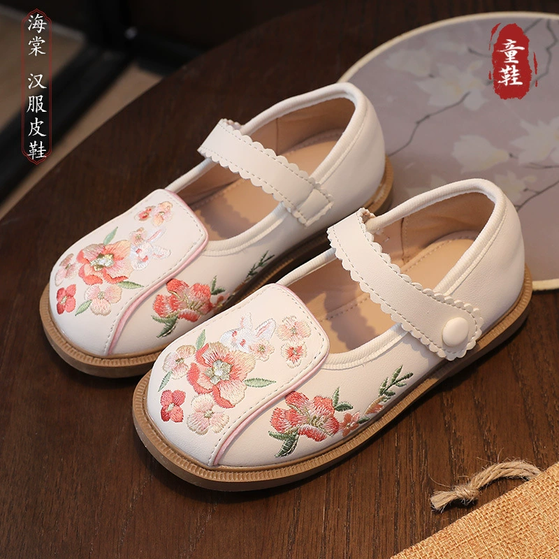 Вышитые туфли детские спектакли Hanfu обувь новая бегония детская обувь легкая и дышащая древняя обувь для девочек вышитая обувь