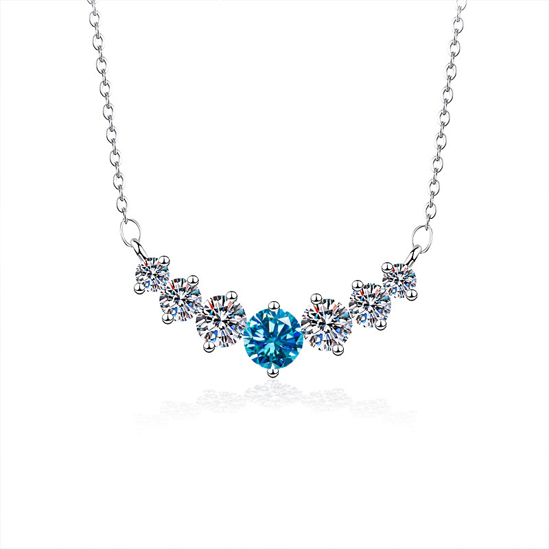 Colgante de plata esterlina 5 quilates 925 collar de piedra de moissanita collar de plata colgante de clavícula de mujer comercio exterior transfronterizo