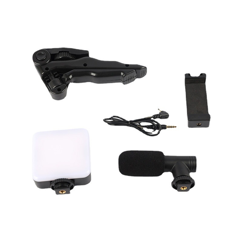 Micrófono con luz  Inalámbrico, lámpara de fotografía de bolsillo, para transmisiones en vivo