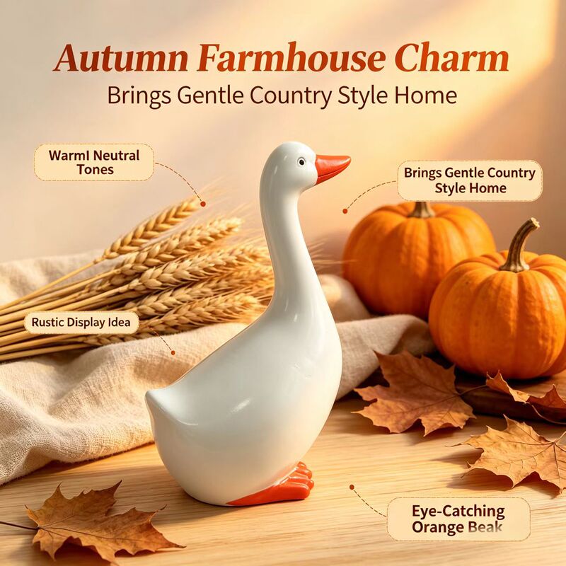 Cross-border resin goose ornaments, creative home decoration crafts, cute and simple small animal ornaments wholesale