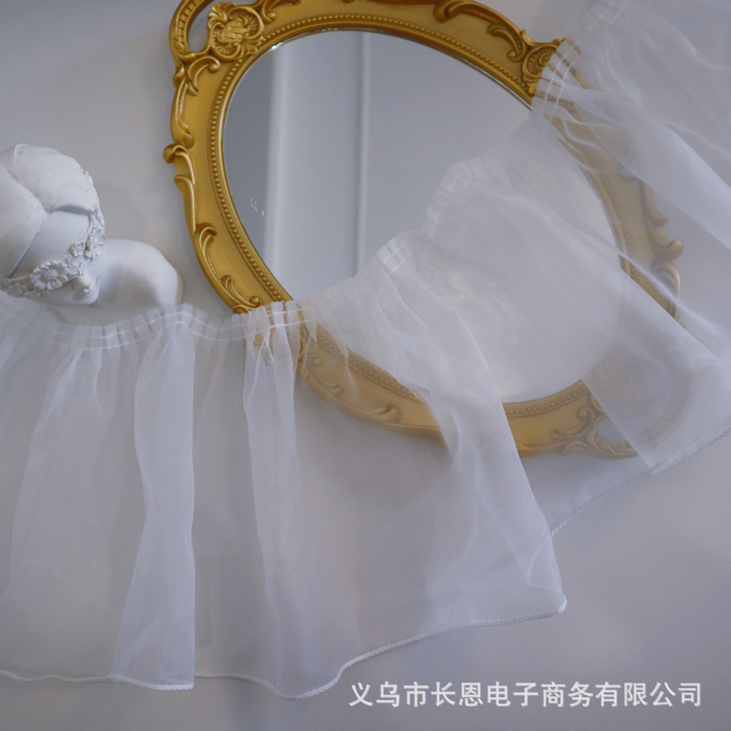 in stock 20cm wide organza lace clothing sofa curtain diy decorative wrinkled lace