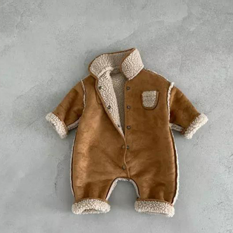 Baby invierno trepa ropa infantil coreana ropa de invierno de bebé camiseta de peluche engrosada ropa de invierno de niñas