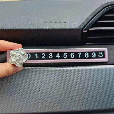 phone network red creative | Other Automotive Interior Supplies - pure-white-flower-powder-alloy-sliding-parking-card