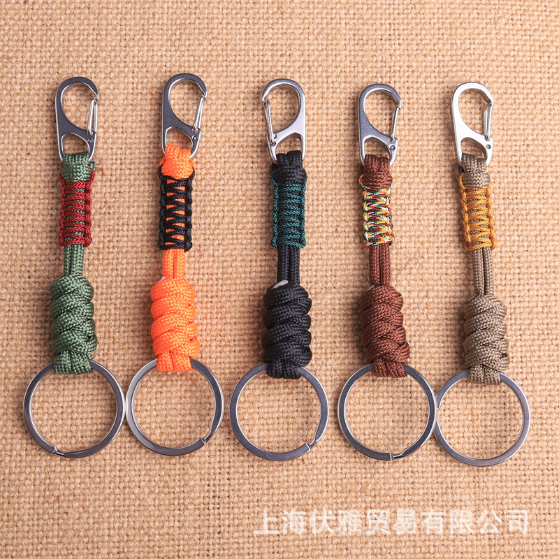 YK15 厂家货源 手工编织钥匙扣配饰挂件刀坠挂绳装饰吊坠不锈钢扣