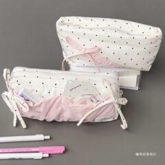 2025 新水玉ガールリボン鉛筆バッグ大容量文具バッグ中学生女子文具箱収納袋