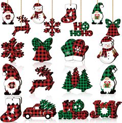 クリスマス木製装飾クリスマス木製雪花小人雪だるま掛け飾りクリスマスツリー装飾マーク