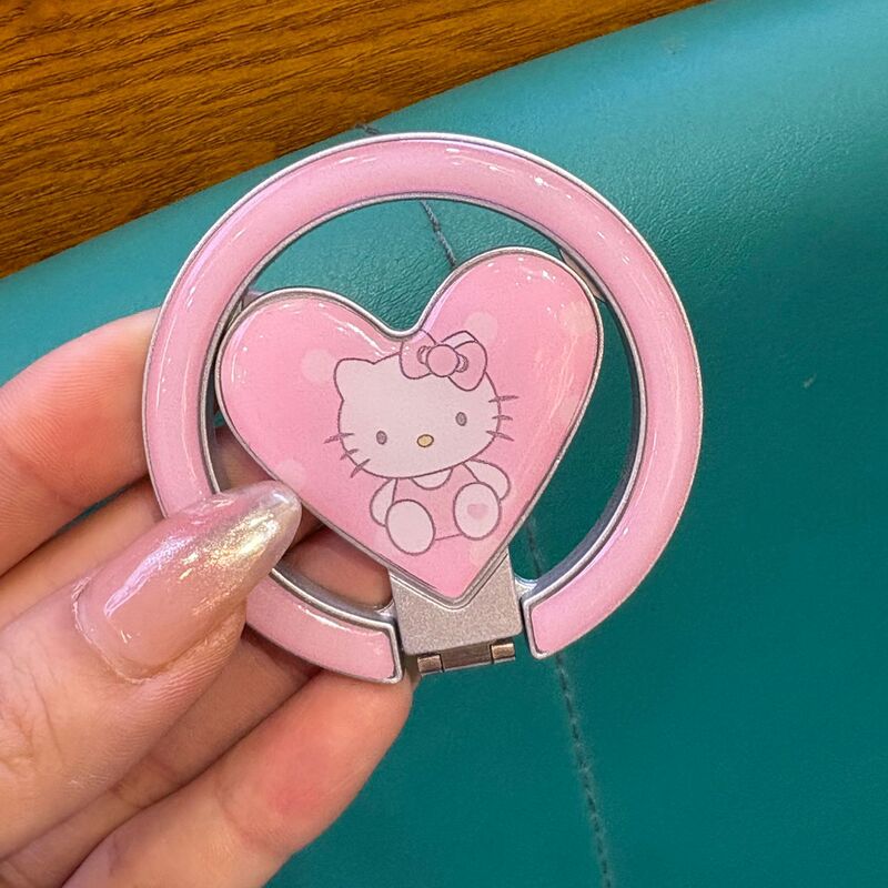 红格纹kitty猫爱心折叠支架适用magsafe磁吸手机壳桌面懒人神器|undefined