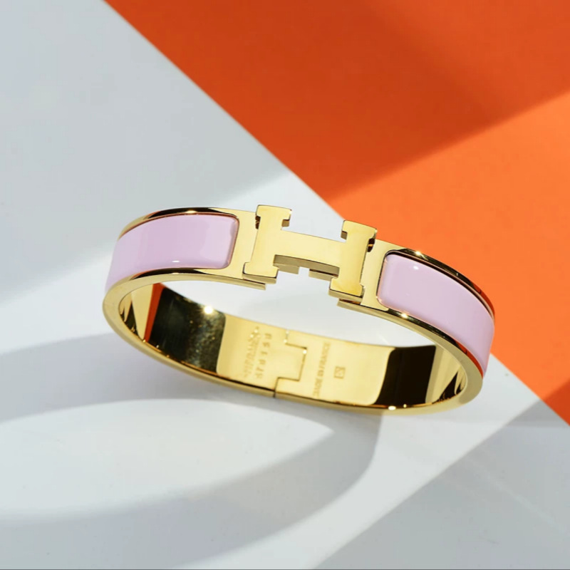 H文字フロストブラックサムライブレスレットエナメルクラシックカップルブレスレットローズゴールドワイドバージョン工場直販|undefined