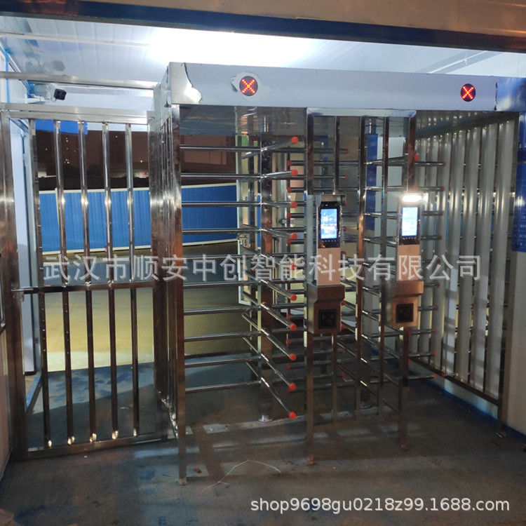 武汉工地全高闸实名制通道人脸识别闸机二代证刷卡进出人行通道闸