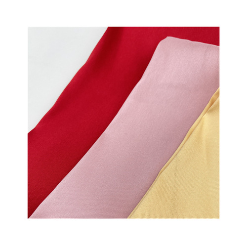 Elastic Korean satin crepe de chine fabric for fashion suits, dresses, and wedding gowns, soft and draping, high-end.
