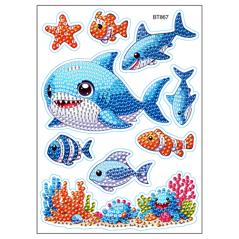 Nuevos pegatinas de taza de agua transfronterizas para niños dibujos de diamantes aleatorios pegatinas hechas a mano diy pegatinas de diamantes unicornios de dibujos animados mayorista