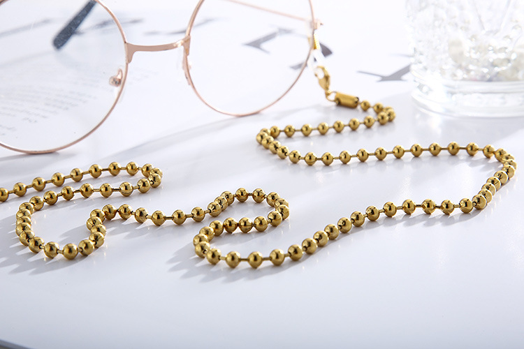 10g Weight Glasses Chain Classification 304 Stainless Steel Material Adults Gender European And American Trend Titanium Steel Sunglasses Glasses Anti-skid Beads Chain Jewelry 3