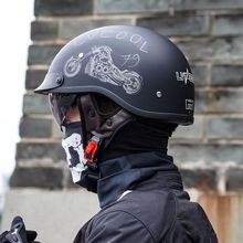 DOT头盔哈雷半盔复古摩托车瓢盔男女夏季3C安全认证电动车安全帽